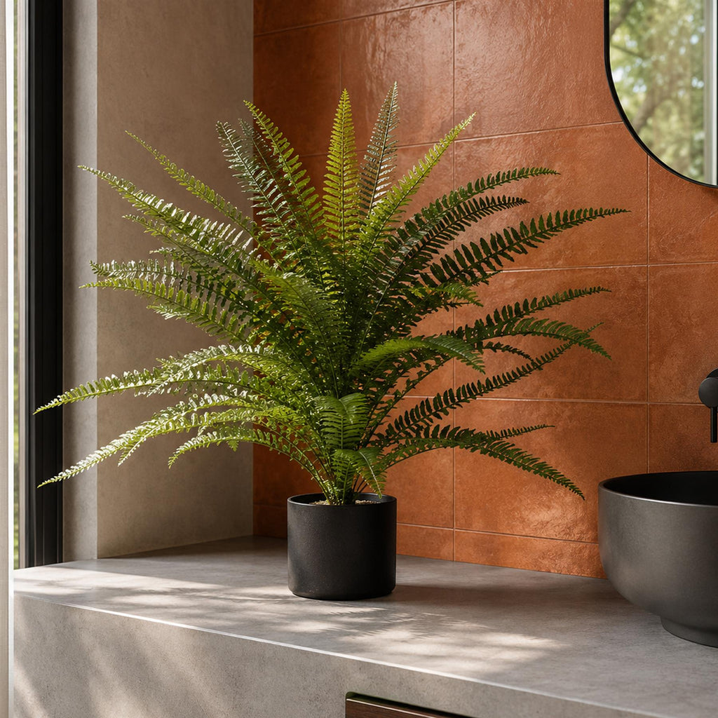 75cm Artificial Fire Retardant Plastic Boston Fern Plant