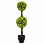 90cm Artificial Green Double Ball Topiary Tree