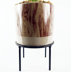 35cm Artificial Grass with Ceramic Planter Metal Stand