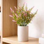 34cm Artificial Pink Heather Stem Plant