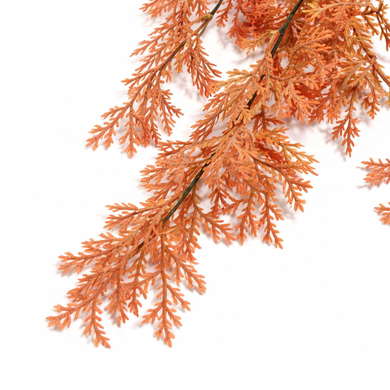 80cm Artificial Coral Fern Trailing Plant Autumn Orange Foliage