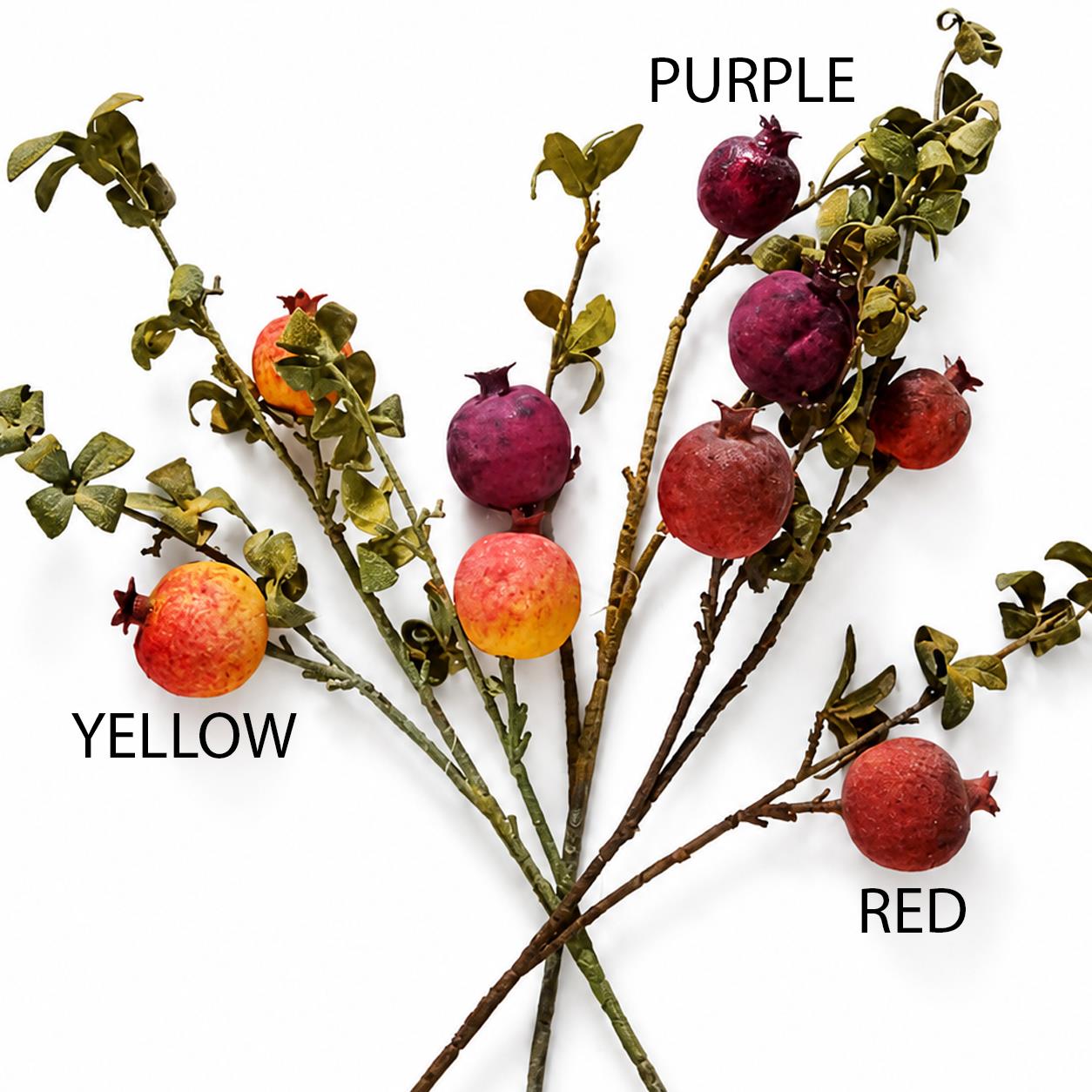 75cm Pomegranate Stem Artificial Purple