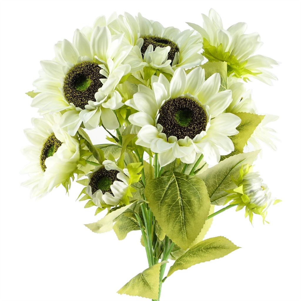 88cm White Artificial Sunflower 3 heads