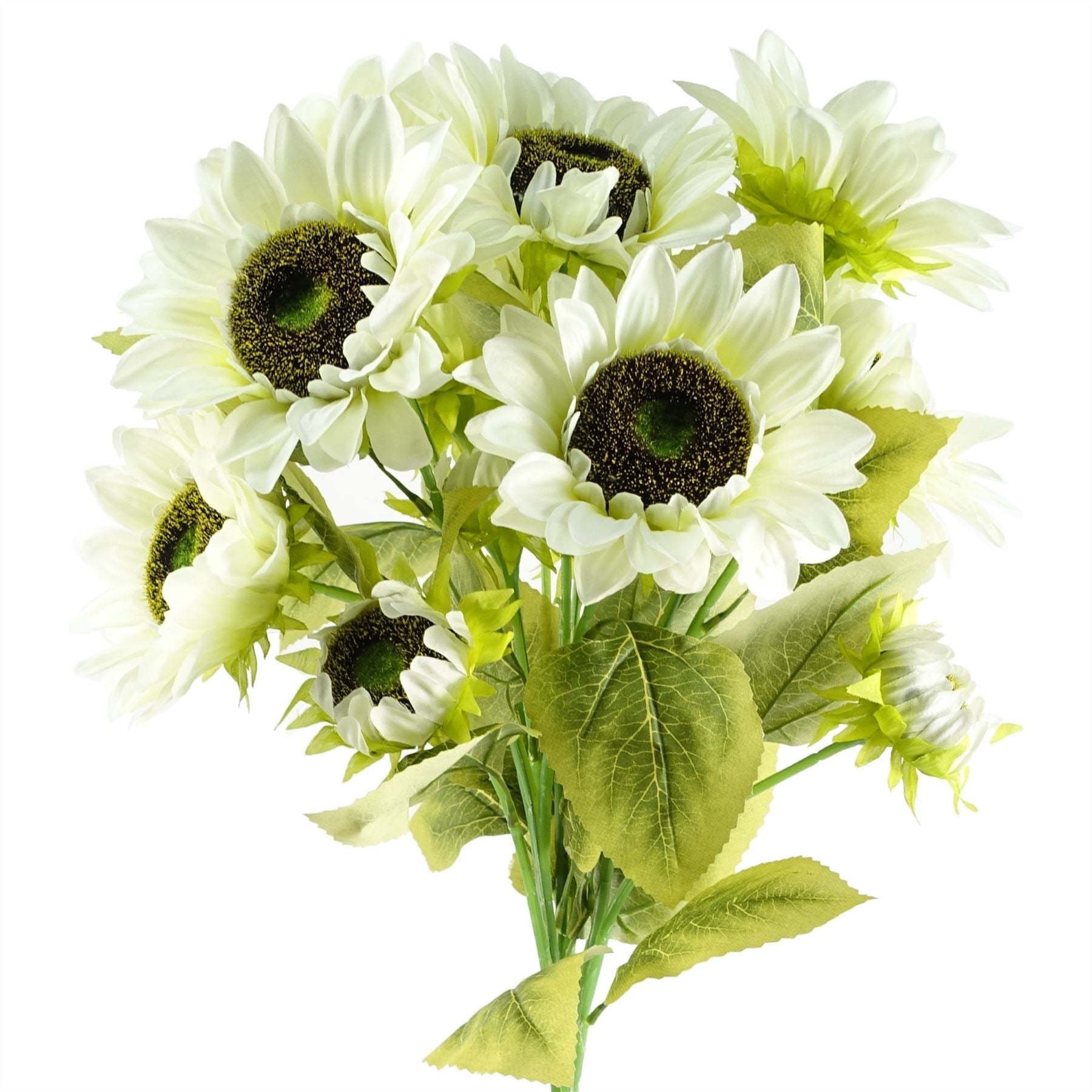 88cm White Artificial Sunflower 3 heads