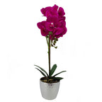 50cm Phalaenopsis Orchid Artificial Silver Dark Pink