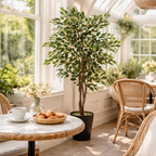 130cm LARGE Realistic White Edge Ficus Artificial Tree