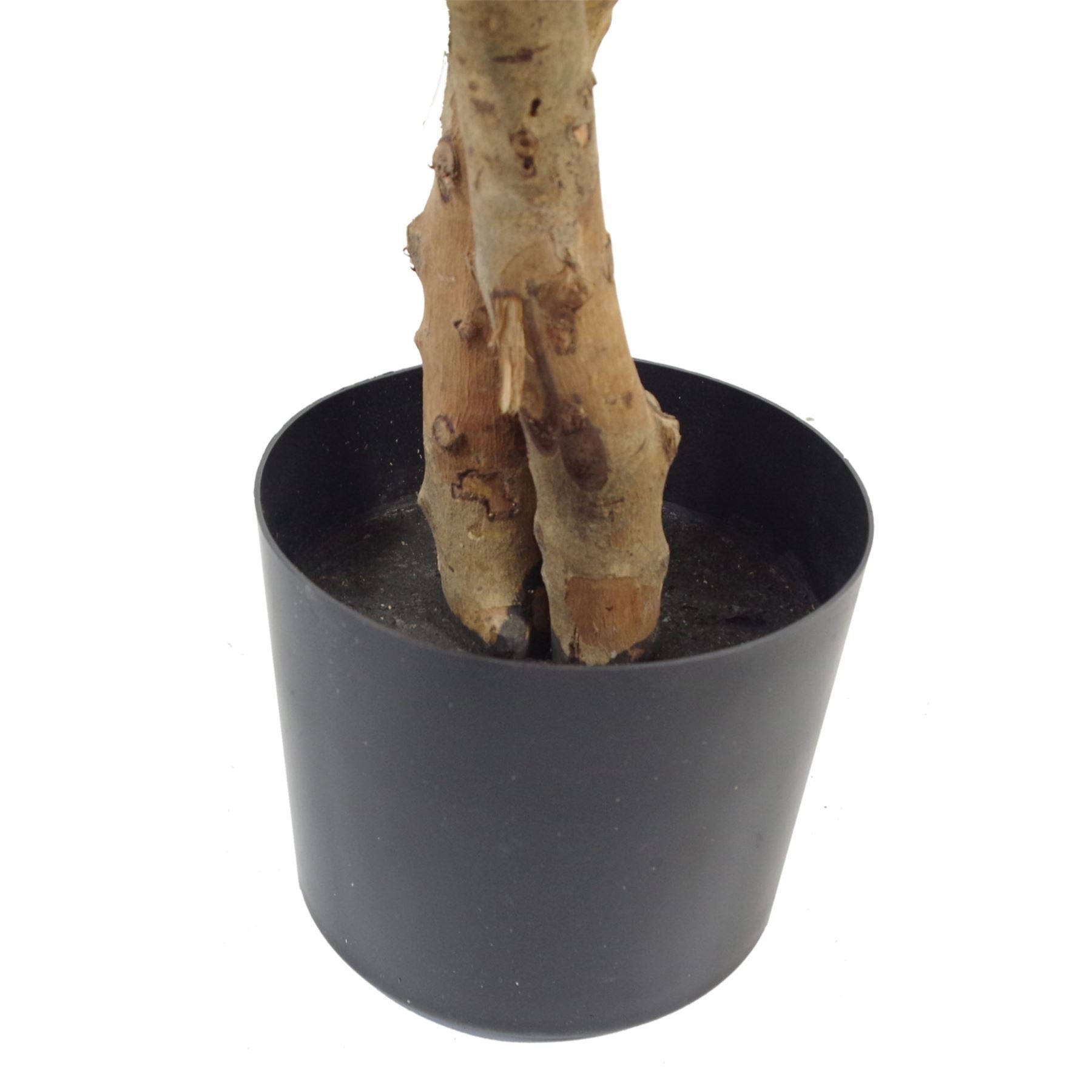 130cm Artificial Variegated White/Green Bushy Ficus Tree Gold Planter