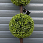 120cm Artificial Pair of Green Triple Ball Topiary Trees
