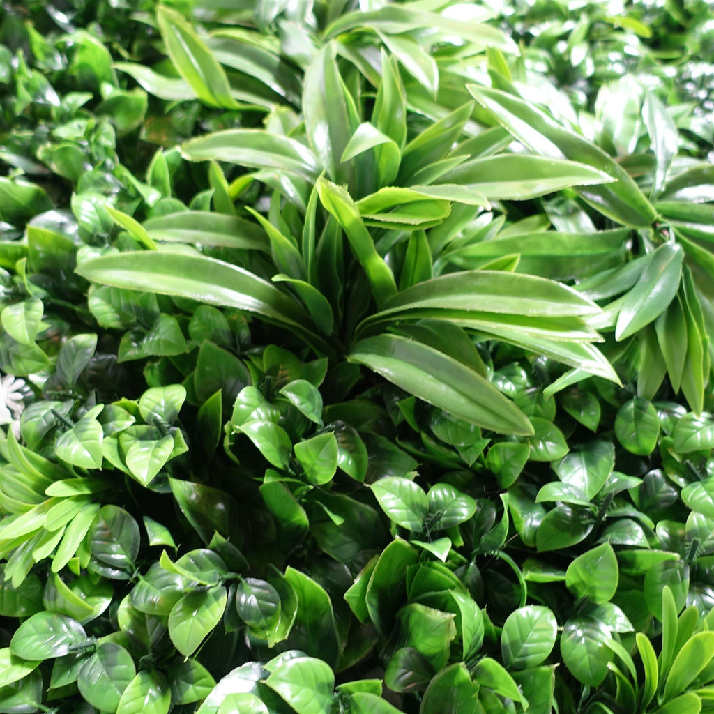 100cm Artificial Mixed Foliage Green Wall Panel Floral Detail Wall