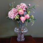 60cm Artificial Chrysanthemum Mix Glass Bubble Vase