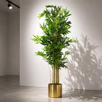 120cm Natural Look Artificial Bamboo Plants Trees with Gold Planter