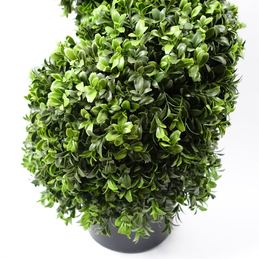 Artificial 120cm Pair of Spiral Buxus Tree UV Resistant Outdoor