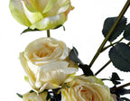 60cm Cream Rose Artificial Flowers Spray 4 Flowers 3 Buds