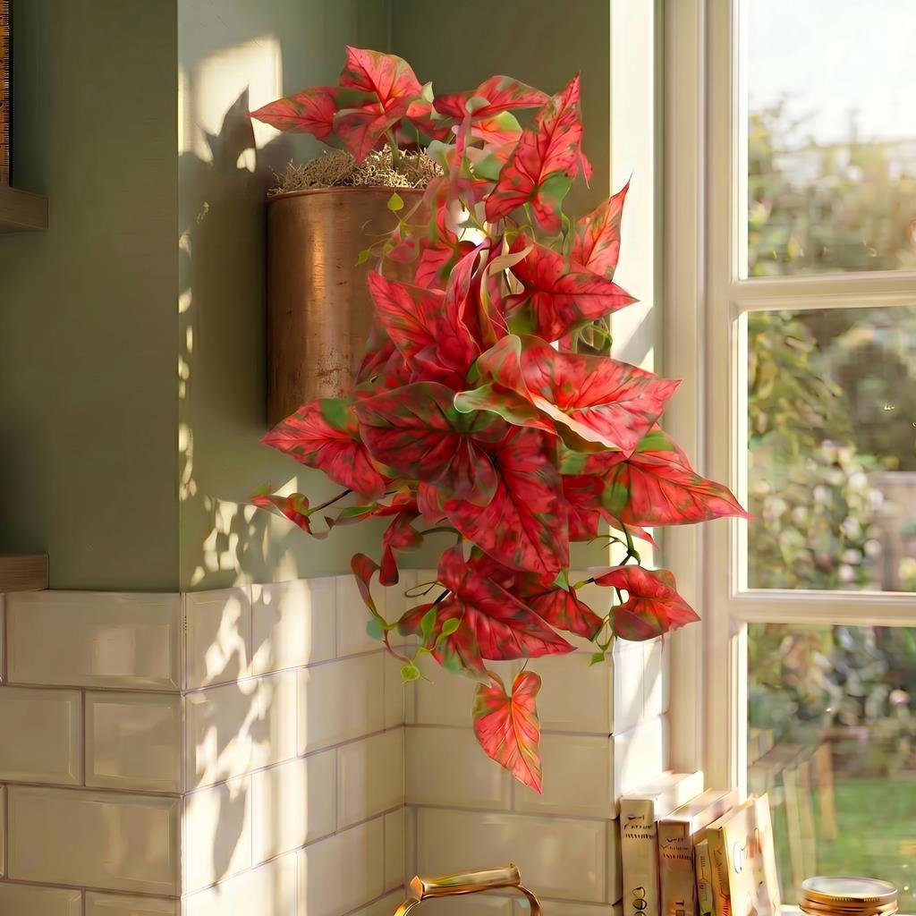 30cm Artificial Trailing Red Caladium