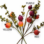 75cm Pomegranate Stem Artificial Yellow