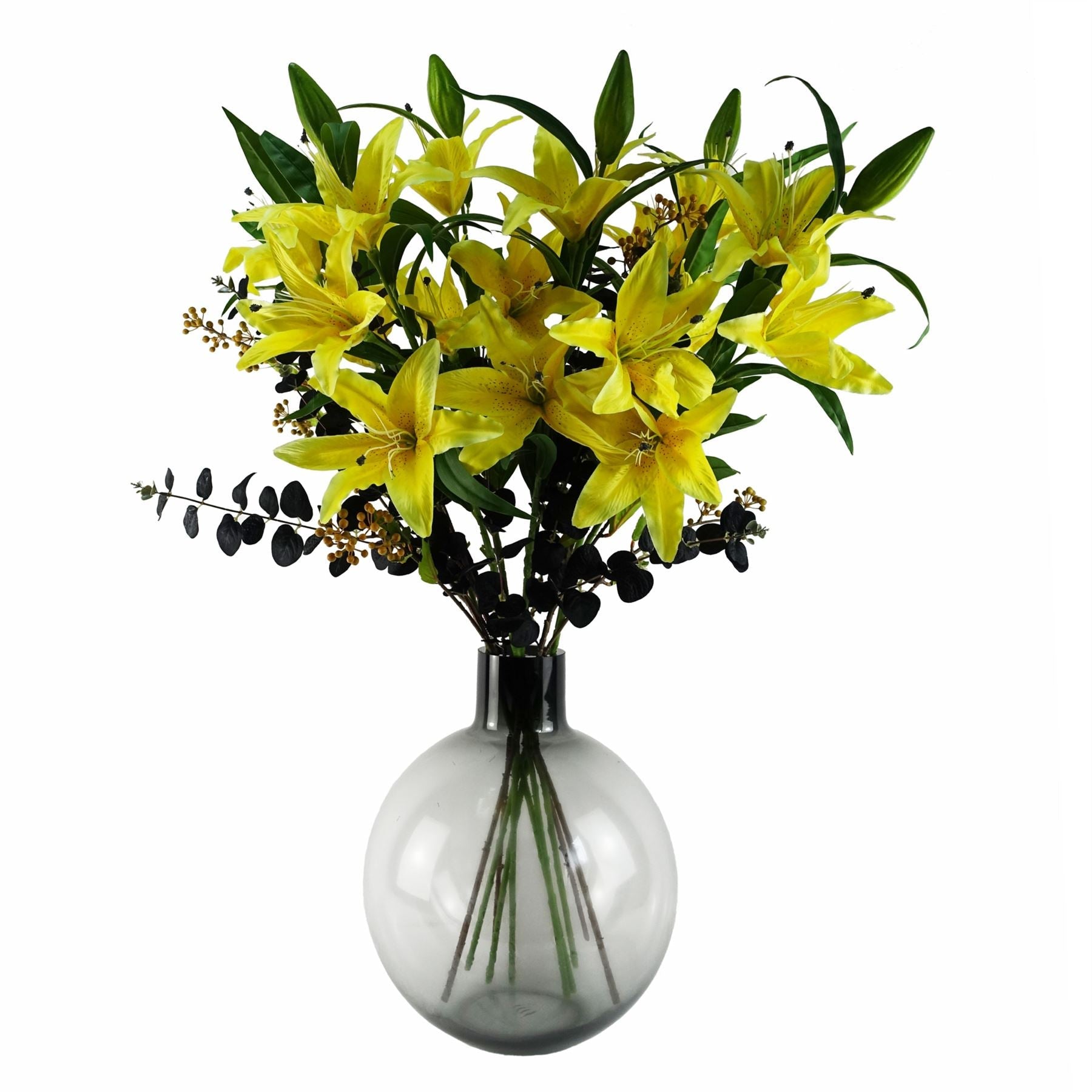 80cm Artificial Black Eucalyptus Foliage Stem