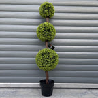 120cm Artificial Green Triple Ball Topiary Tree