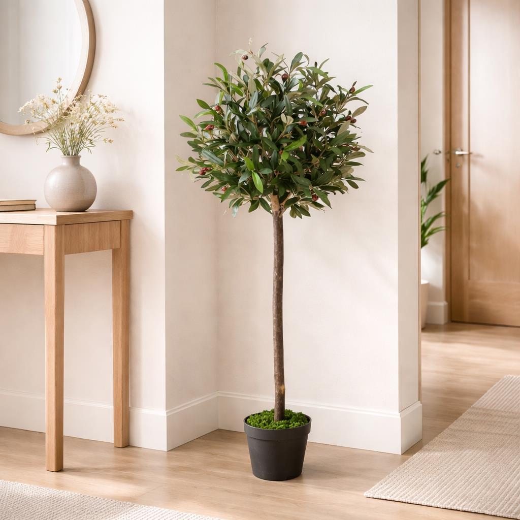 120cm Artificial Olive Bay Style Topiary Fruit Tree