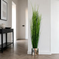 130cm Artificial Onion Grass Plant with Silver Metal Plater