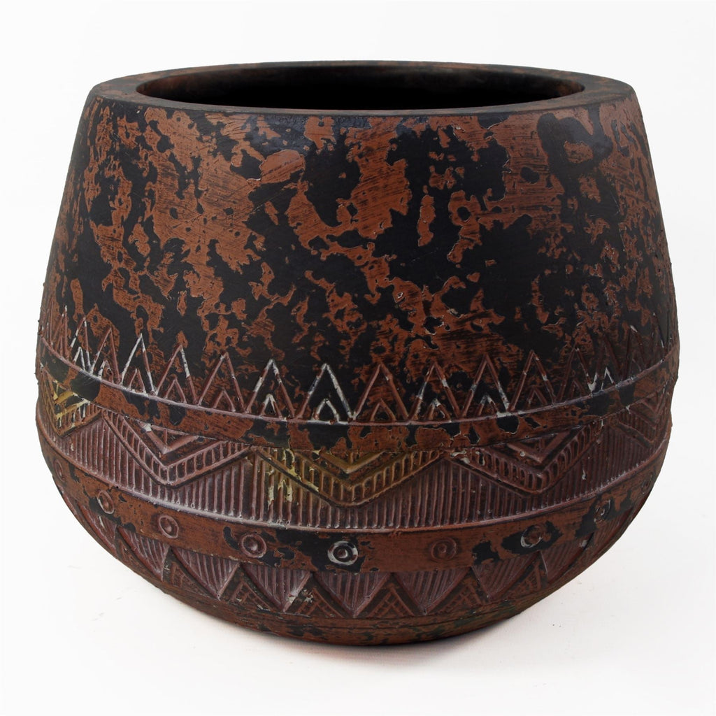 24cm x 30cm Large Zaturn Planter Brown Black