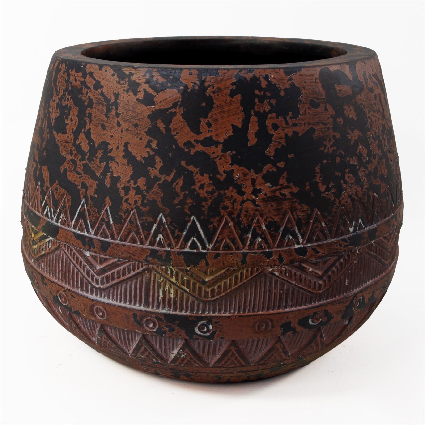 24cm x 30cm Large Zaturn Planter Brown Black
