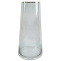 28cm Gold Rim Smoke Grey Glass Vase