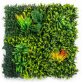 100cm Artificial Mixed Green Foliage Wall Panel Ferns Yellow Grass