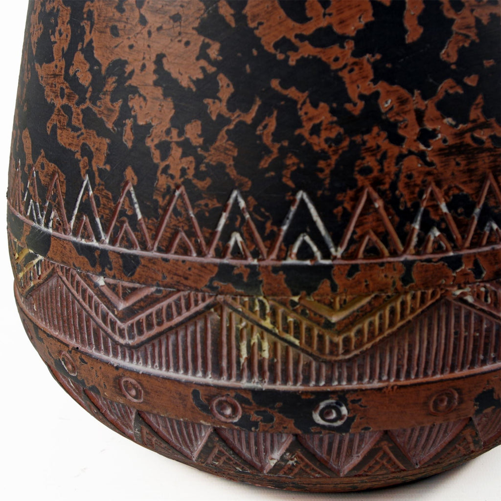 24cm x 30cm Large Zaturn Planter Brown Black