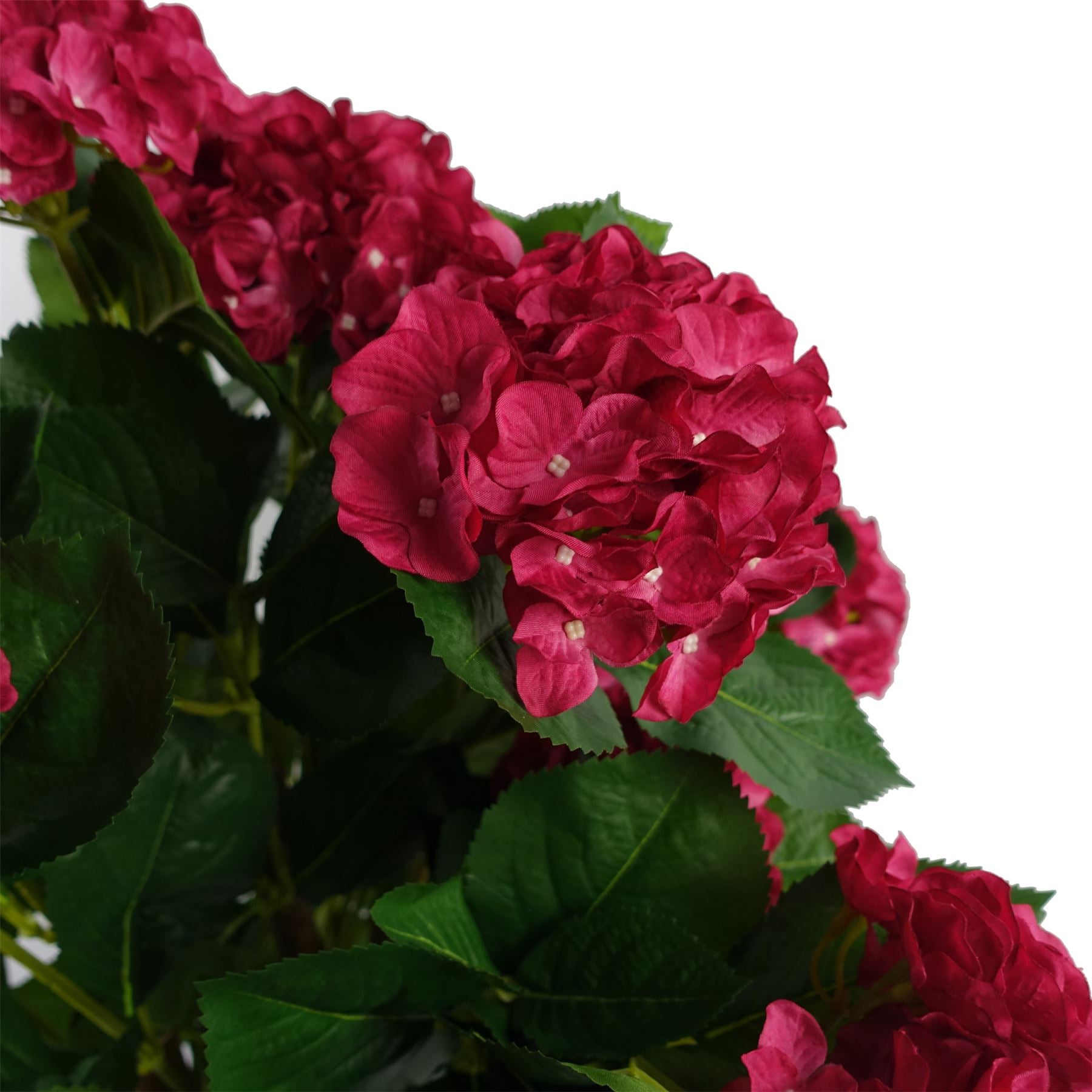 Artificial 75cm Pink Bush Hydrangea Plant Potted