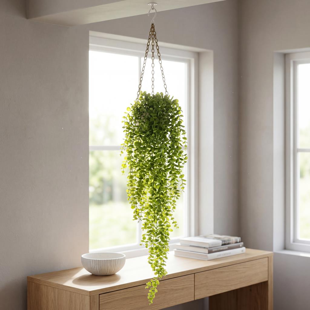 90cm Artificial Trailing Hanging Plant Green Faux Cascading Foliage