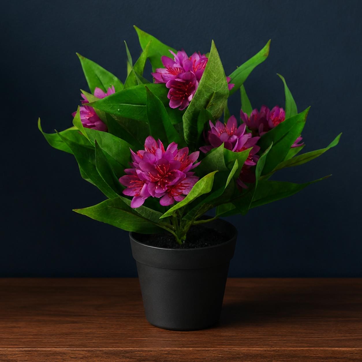 18cm Artificial Freesia Plant Dark Pink Flowering