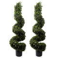 Artificial 120cm Pair of Spiral Boxwood Tree UV Resistant Outdoor