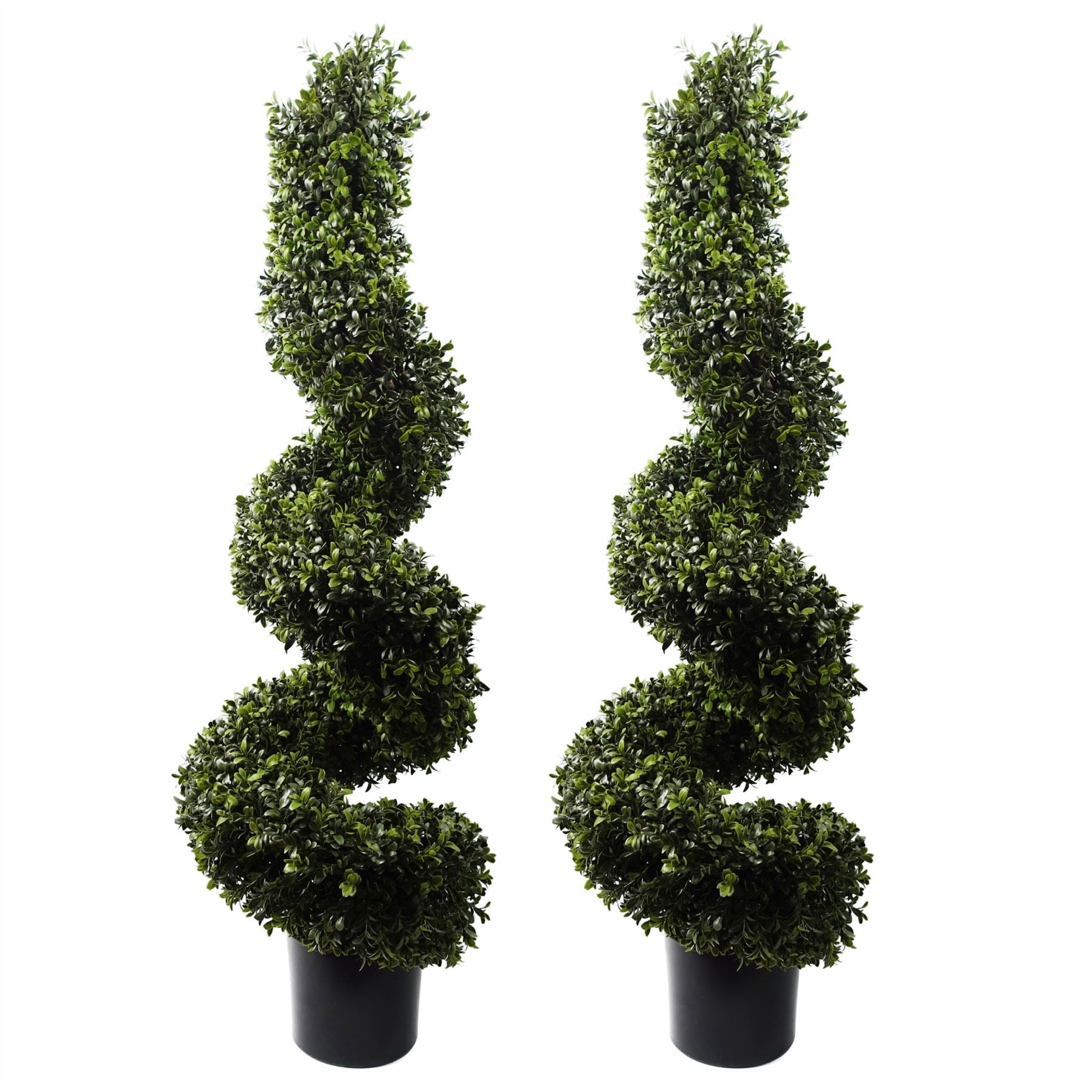 Artificial 120cm Pair of Spiral Boxwood Tree UV Resistant Outdoor