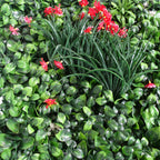 100cm Artificial Mixed Foliage Green Wall Panel Floral Detail Wall