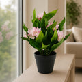 18cm Artificial Freesia Plant Light Pink Flowering