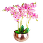 Leaf XL Metal Bowl Planter 32 x 20cm Hammered Copper Colour Curvy Edge