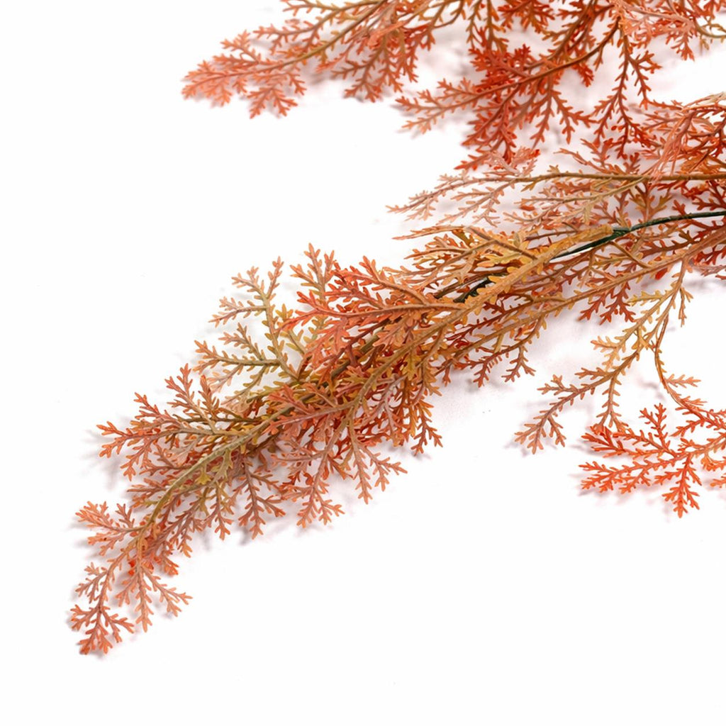 80cm Artificial Coral Fern Trailing Plant Autumn Orange Foliage