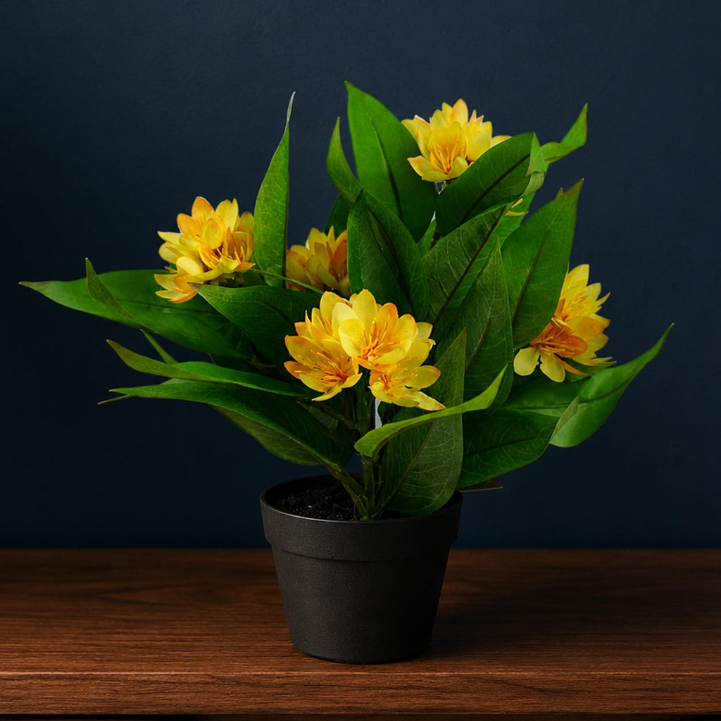 18cm Artificial Freesia Plant Yellow Flowering