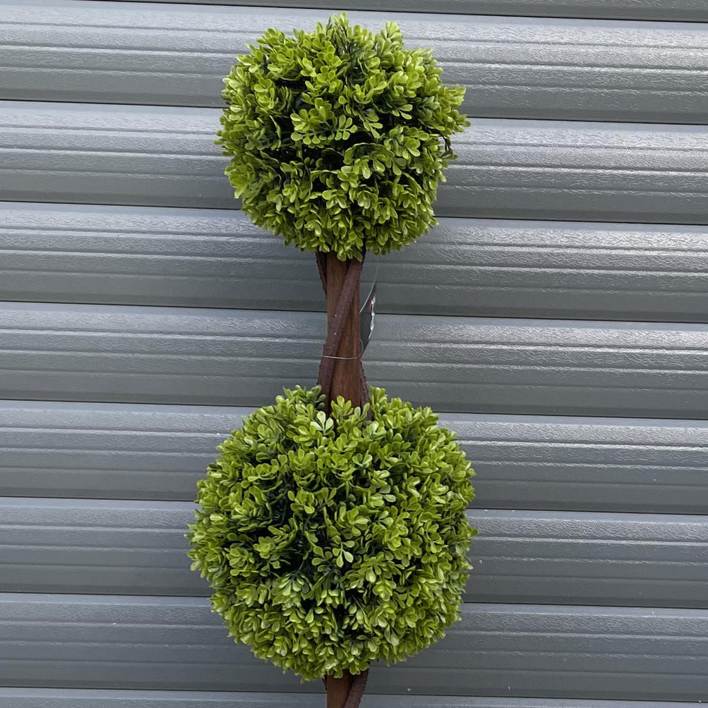 90cm Artificial Green Double Ball Topiary Tree