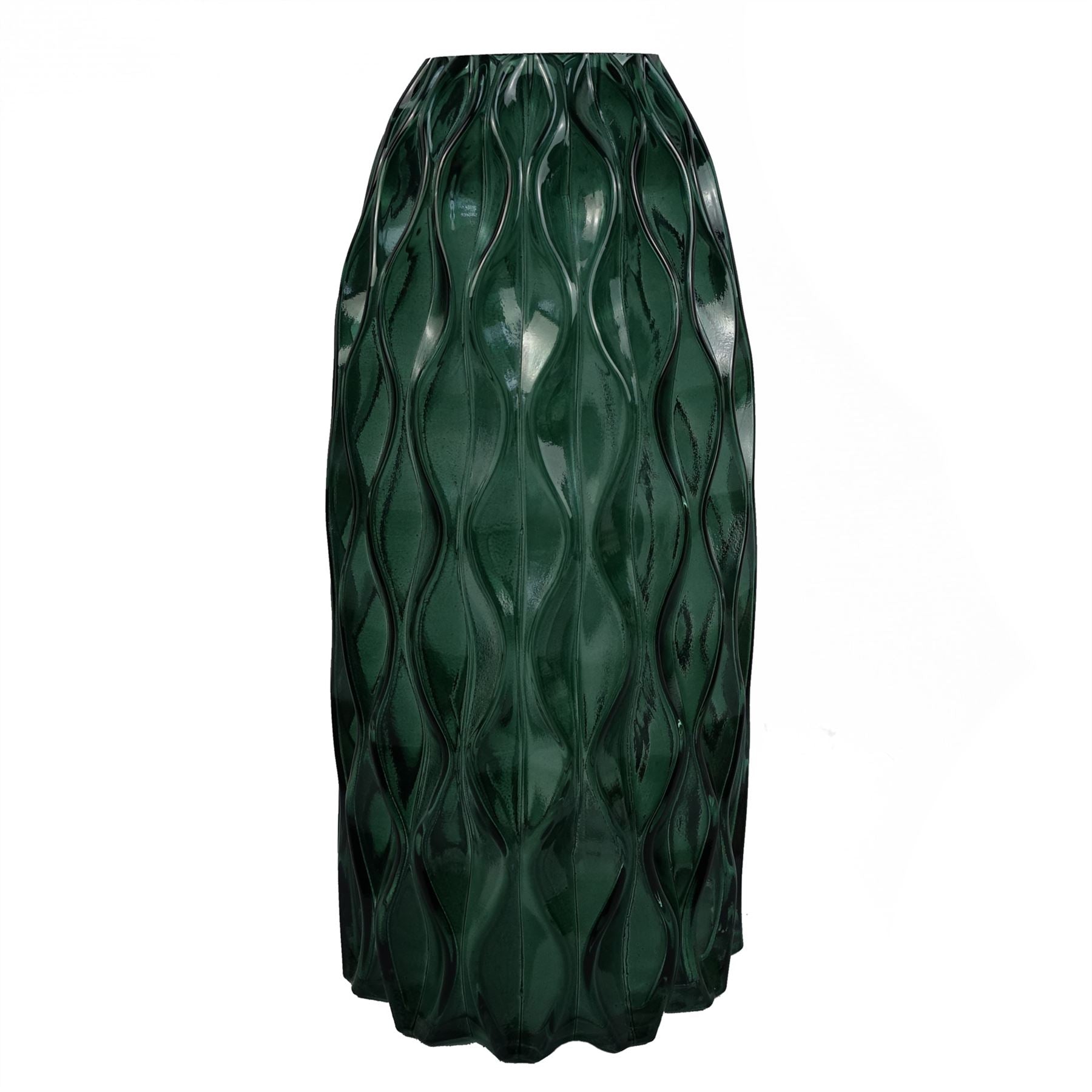 80cm Artificial Purple Larkspur and Berries Glass Vase
