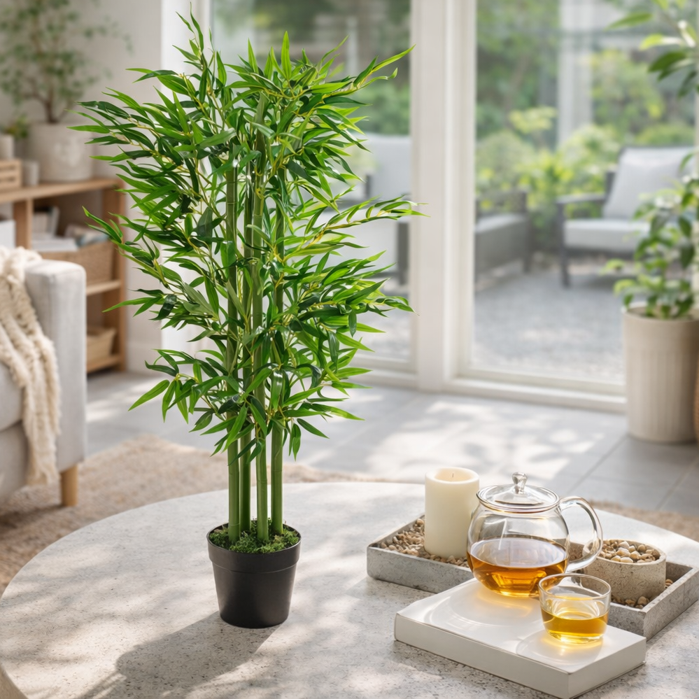120cm Fat Leaf Artificial Bamboo Plants Trees XL