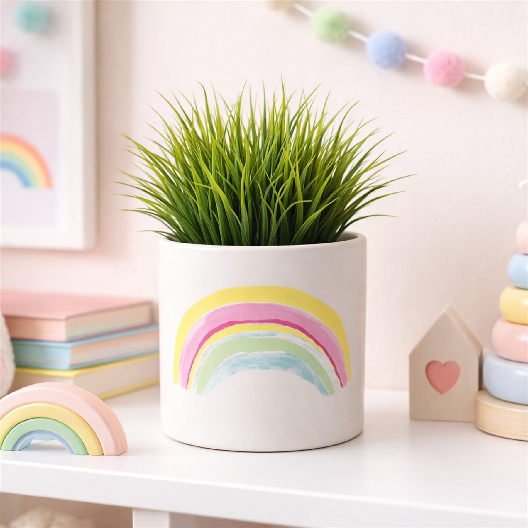 12cm Ceramic Rainbow Multicolour Ceramic Planter
