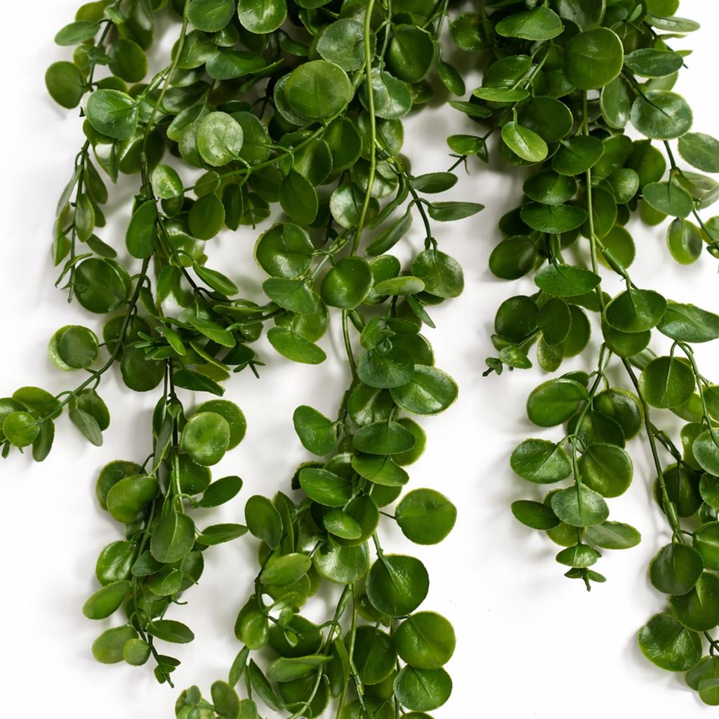 75cm Artificial Trailing Round Leaf Foliage Plant Classic Gloss Green