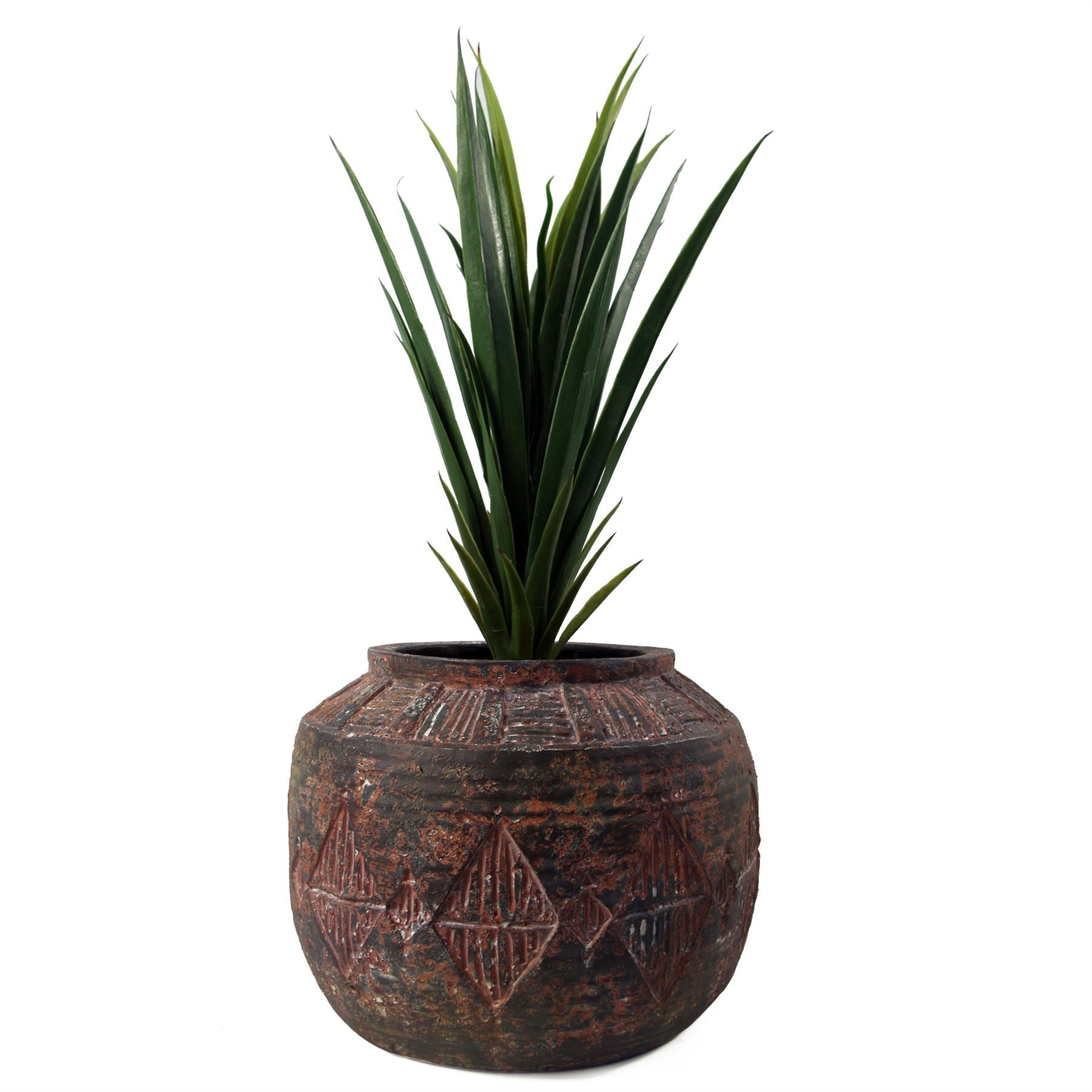 27cm x 36cm Aztec Diamond Large Planter BrownBrown