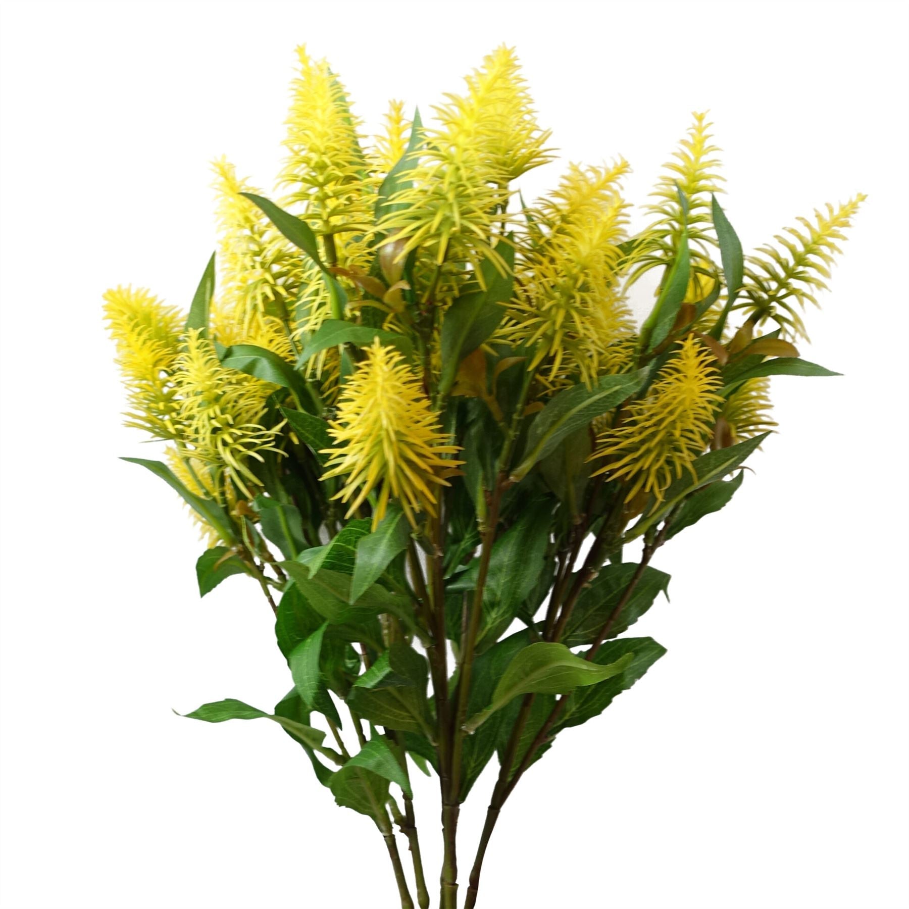 55cm Artificial Callistemon Pallidus Yellow Bottle Brush Stem